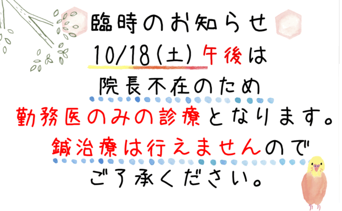 臨時のお知らせ